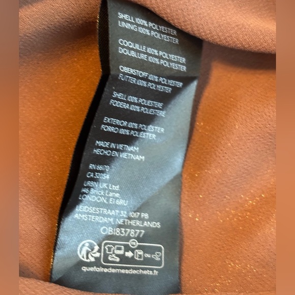 NWT By Anthropologie Mauve Pink Midi Slip Skirt Metallic Shimmer Size Large - Picture 4 of 5